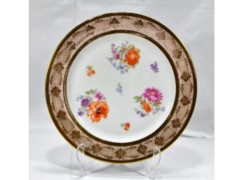 Antique BAVARIA Porcelain Plate Hand Painted Gild