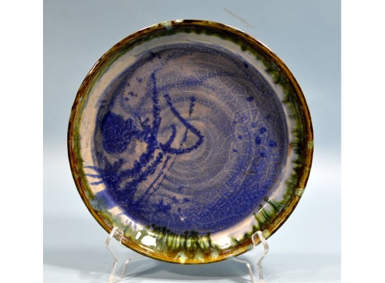 Original BREWER Studio Art Pottery Platter Tray Signed