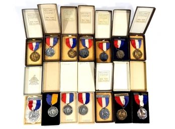 Lot 14 Vintage Sterling Silver Swimming Medals 1930s