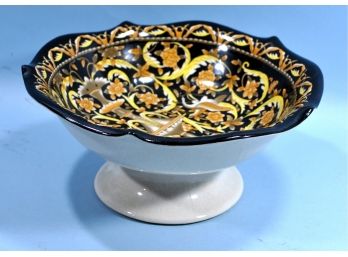 Large Vintage Porcelain Footed Bowl