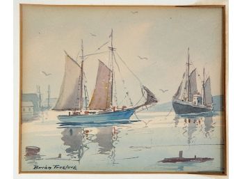 Original Brian TRUELOVE Watercolor Harbor View