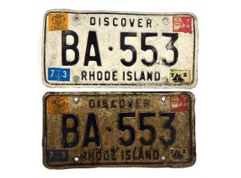Set Vintage Discover RI Car Plates