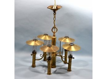 Great Vintage Brass Electric Chandelier Ceiling Lamp Light