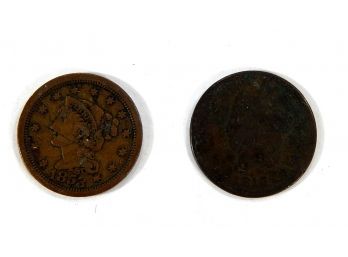 Lot 2 Large Cents 1817, 1853