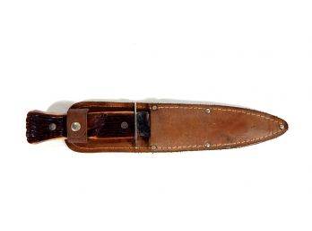 Vintage IMPERIAL Fixed Blade Knife With Leather Sheath