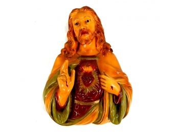 Vintage Rogercraft Chalkware JESUS Bust Figurine