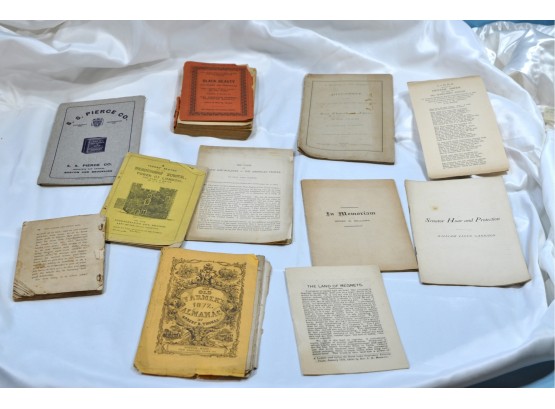 Lot Antique 19th Century Books Brochures Pamphlets
