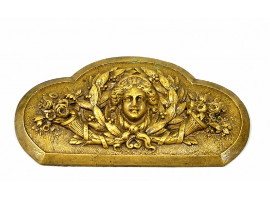 Vintage Brass Baroque Plaque
