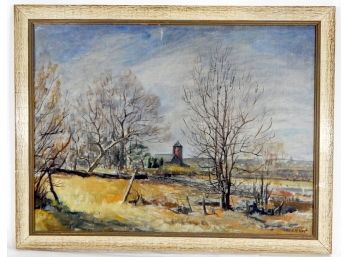Antique K. N. HAYT Landscape Oil Painting