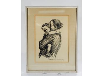 Vintage Signed Print 'Mother And Child'