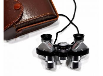 Vintage NEW YASHICA Field Mini Binoculars With Leather Case