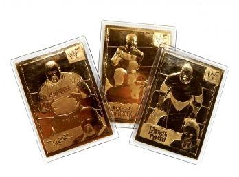 Lot 3 Mint Gold Wrestling Cards