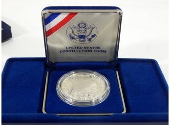 1987 US Constitution 200th Anniversary Silver Dollar Coin With Box