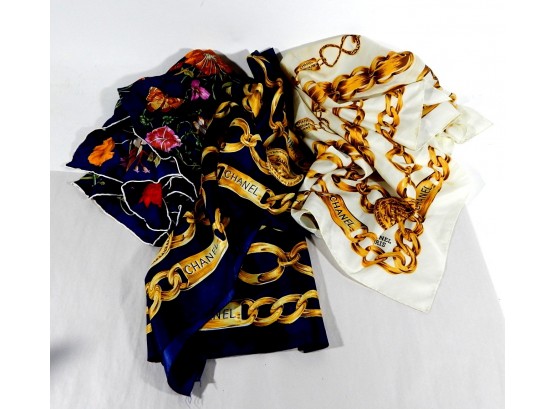 Authentic Vintage Silk Scarfs CHANNEL