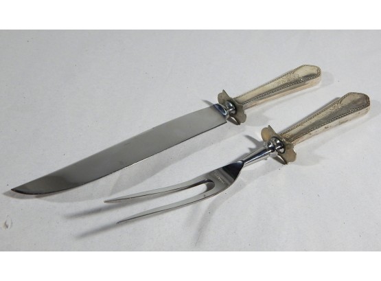 Vintage Sterling Silver Carving Set Knife & Fork