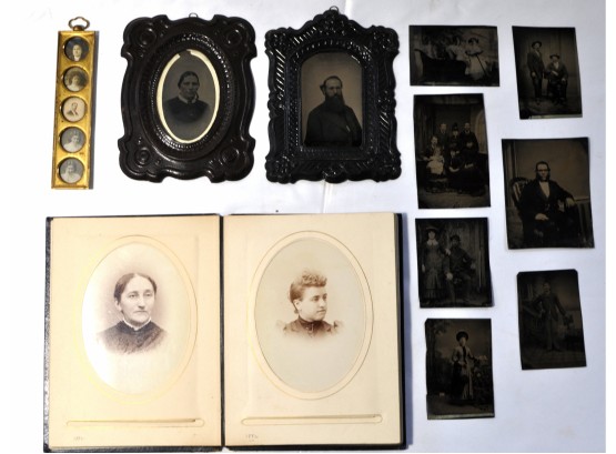 Lot Antique 19th Century  Cabinet & Tintype Photographs