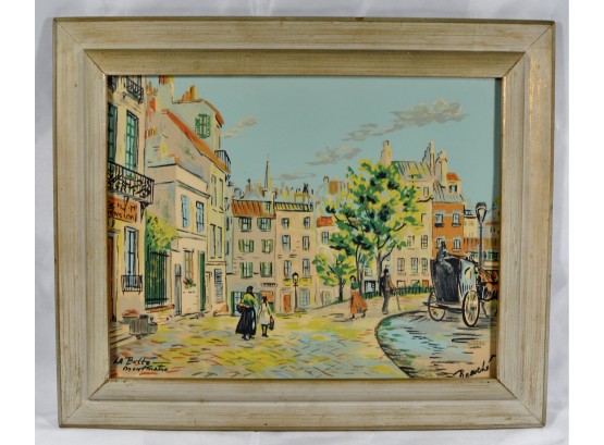 'La Butte Montmartre' Framed Watercolor Signed Bronch Brach?