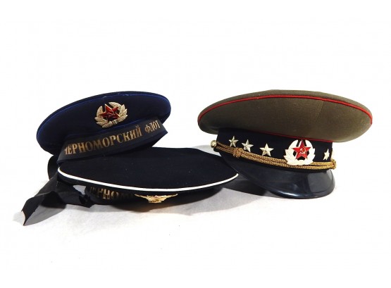 Lot 3 Russian USSR Army & Navy Hats
