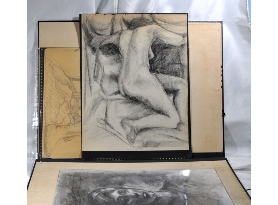 Artist Portfolio With Large Size Charcoal Drawings