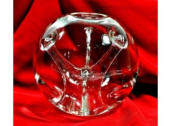 Vintage Germany ROSENTHAL Modernist Glass Vase Sphere Shaped Signed