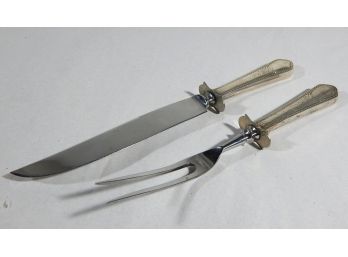 Vintage Sterling Silver Carving Set Knife & Fork