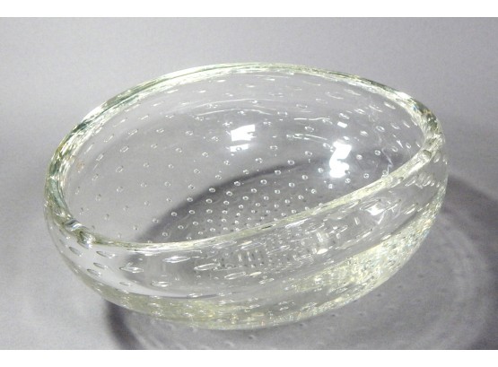 Vintage Art Glass Controlled Bubble Bowl