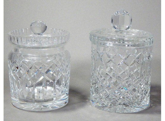 Pair Vintage Cut Glass Cookie Jars