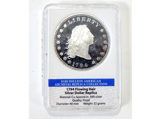 Silver Replica 1794 Flowing Hair Dollar