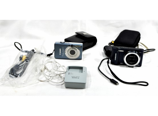 Lot 2 Digital Cameras SAMSUNG & CANON Excellent Like New