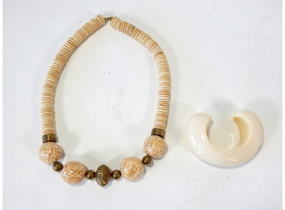 Vintage Bone Necklace & Bracelet