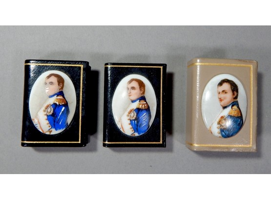 Vintage Matchboxes With Hand Painted Portraits Of Napoleon