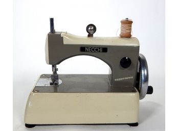 Vintage Miniature Necchi Supernova Sewing Machine With Case