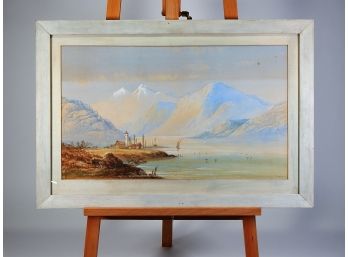 Original Edwin EARP (1851-1945) Watercolor Mountain Lake View