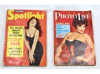 Lot 2 Vintage 1952 Pin-up Magazines Nude Photography