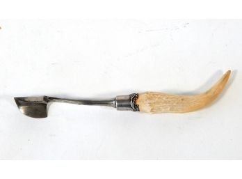 Antique Stag Antler & Sterling Cheese Scoop