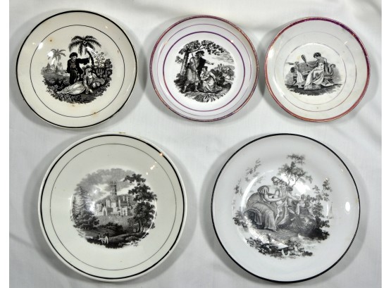 Lot 5 Antique English Transfer Plates