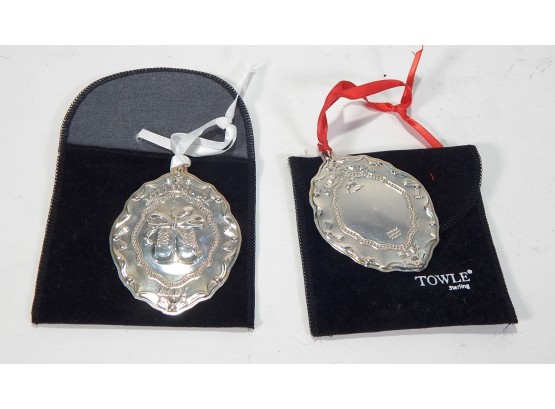 Pair Millennium Baby Sterling Silver Birth Plaques