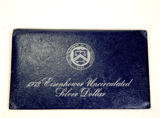 1973 Eisenhower Silver Dollar With Box & COA