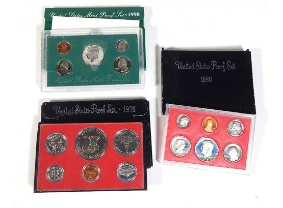 1976, 1980,1998 US Coins Proof Sets