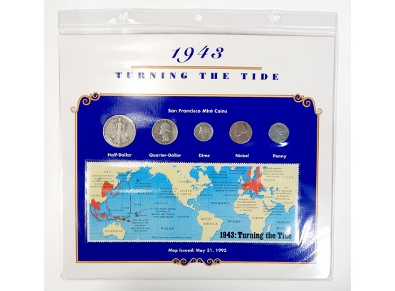 World In War Coins & Stamps -1943 San Francisco Mint Coin Set
