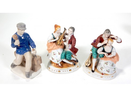 Lot 3 Vintage Porcelain Figurines