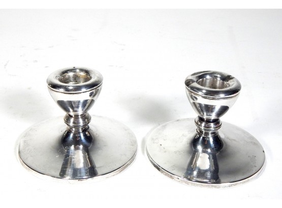 Pair Sterling Silver Candleholders -Frank Whiting & Co
