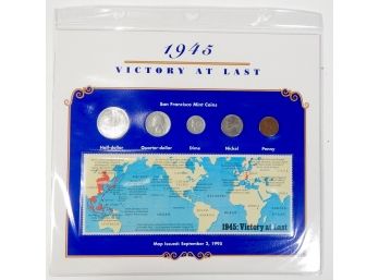 World In War Coins & Stamps -1945 San Francisco Mint Coin Set