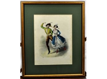 Original Ange Louis JANET-LANGE (1815-1872) Dancing Couple Etching