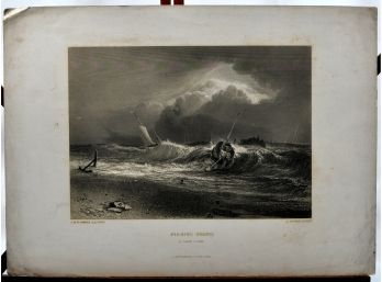 Authentic J. M. W. Turner (1775-1851) ' Fishing Boats' Engraving For Framing