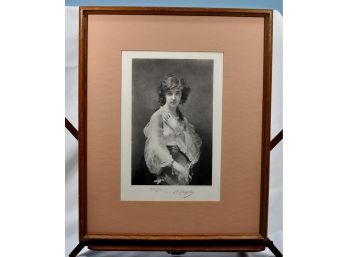 Antique George BARRIE (XIX) 'haydee' Semi-nude Etching