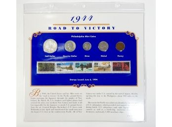 World In War Coins & Stamps -1944 Philadelphia Mint Coin Set