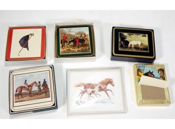 Vintage Horse Themed English Coaster Sets, Cards.