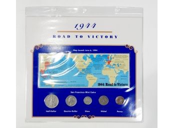 World In War Coins & Stamps -1944 San Francisco Mint Coin Set