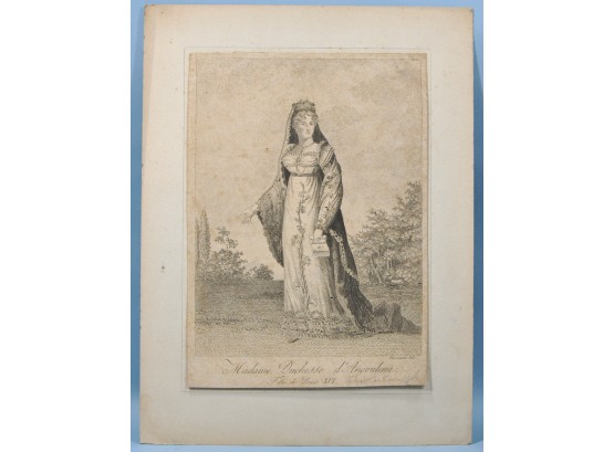 Antique Engraving Daughter Of Louis XVI -Duchesse D'Angouleme